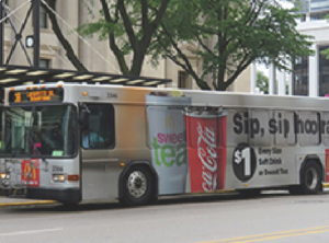 bus with McDonald's ad