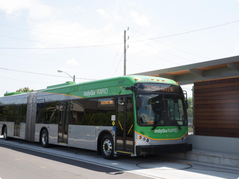 indygo rapid bus at a bus stop