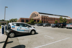 blueindy car charge stations by hinkle fieldhouse