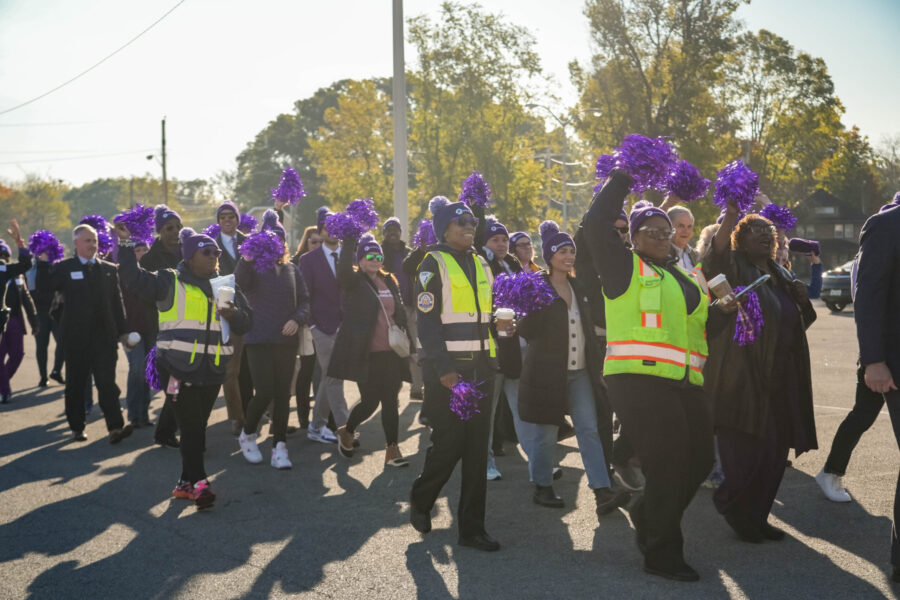 The Purple Parade, starring members of the IndyGo team