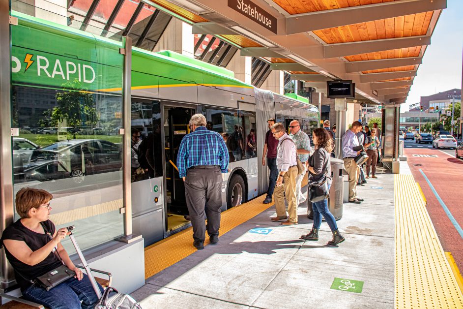 passengers boarding bus