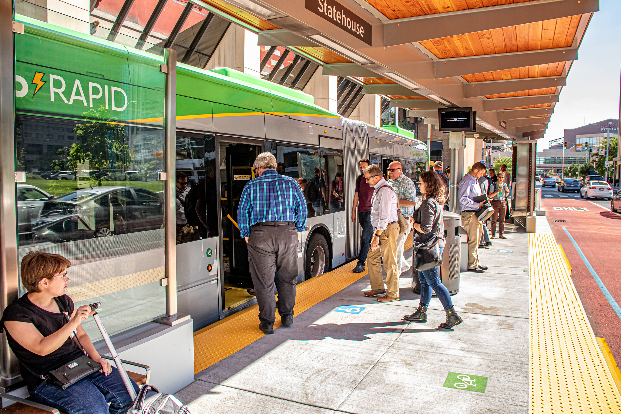 passengers boarding bus
