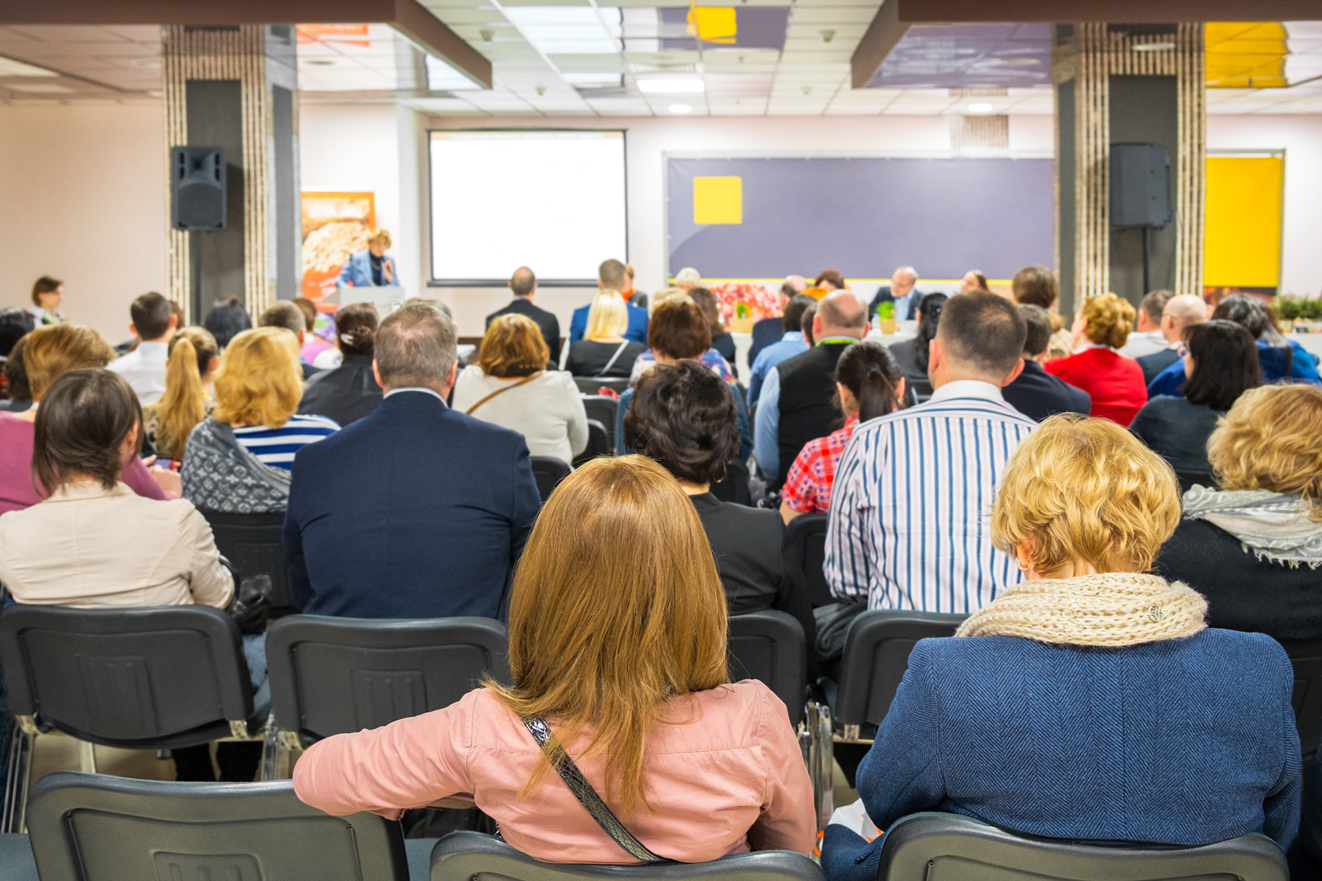 people attending a public meeting