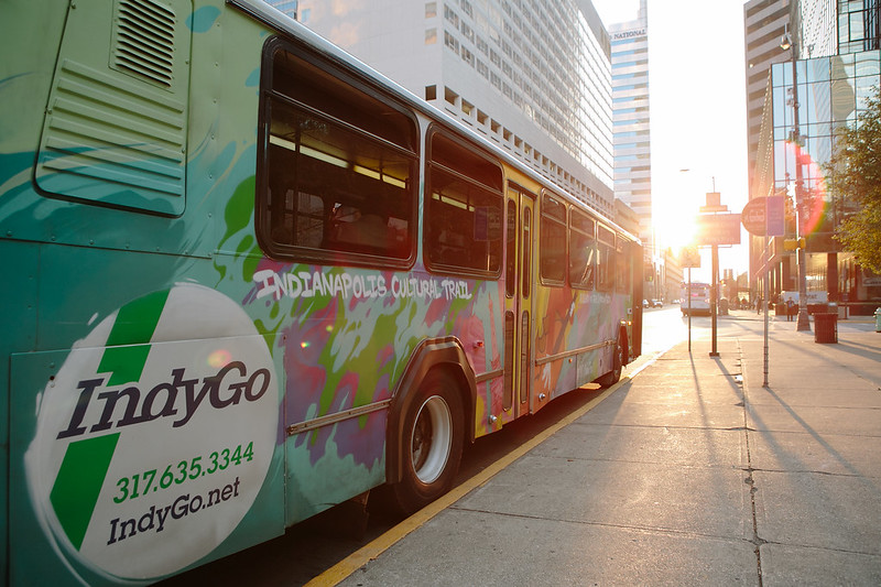 IndyGo Bus Wrapped for Culture Trail