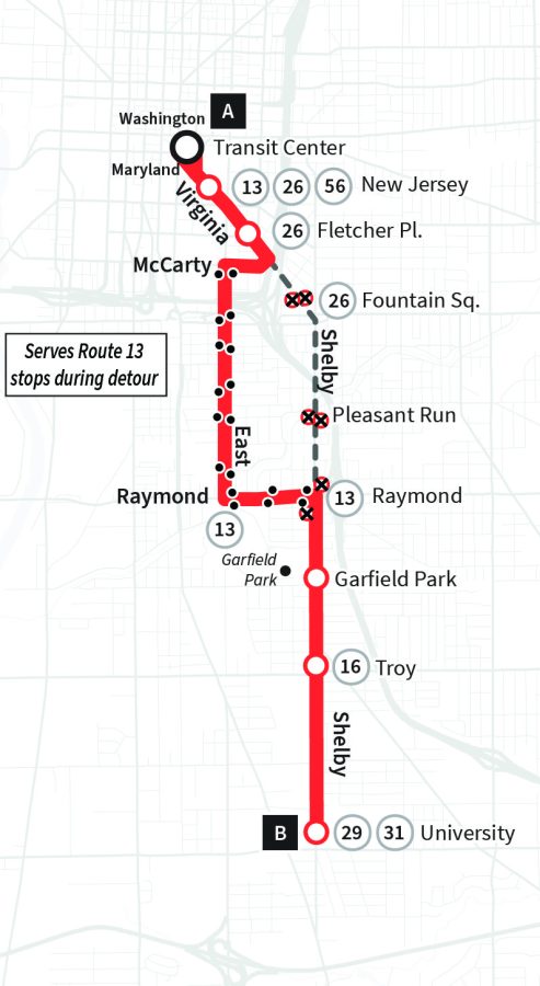 Route 90 South serving Carson Transit Center to University