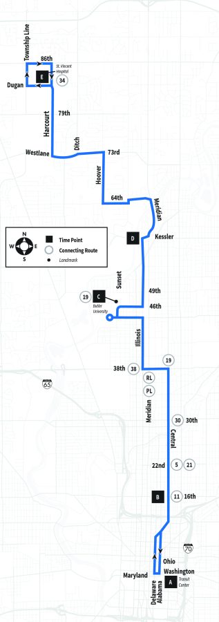 Map of Route 28 serving Carson Transit Center to 86th