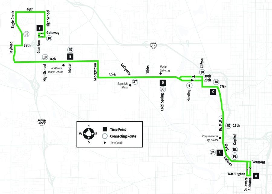 Map of Route 15 serving Alabama to Gateway