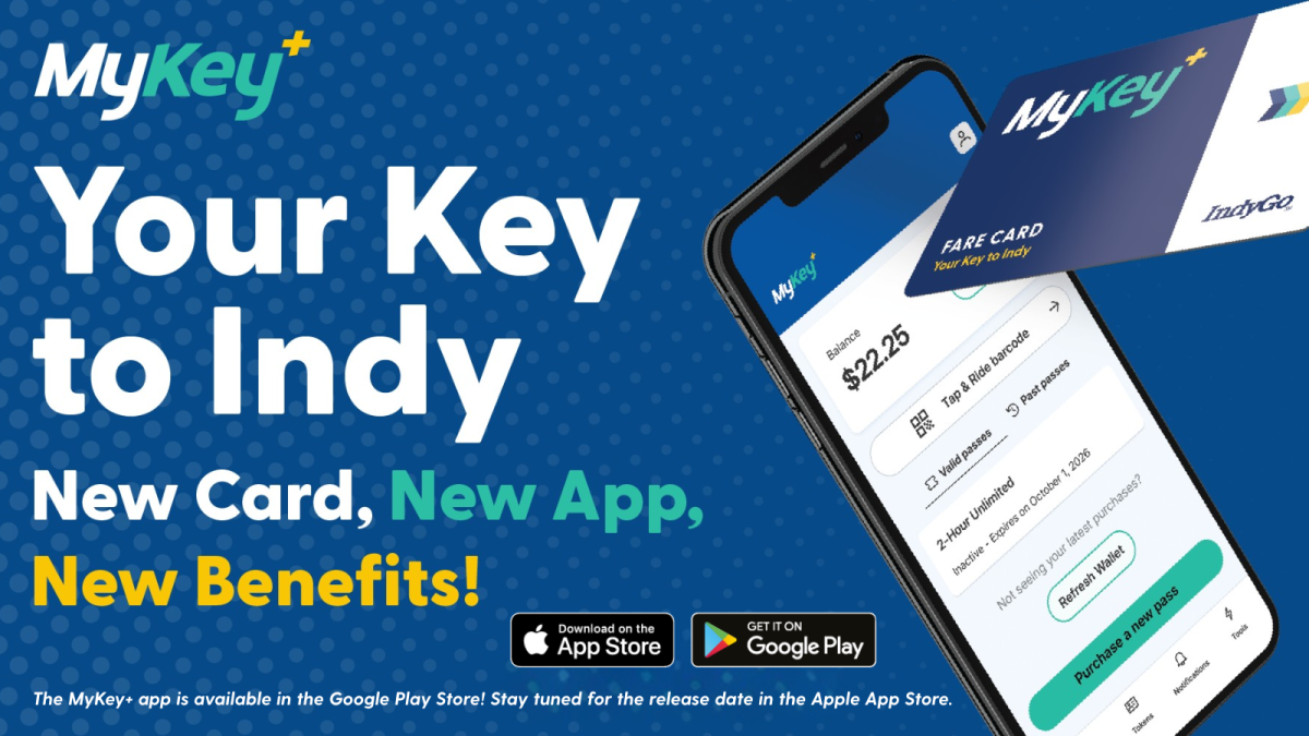 MyKey+ Your Key to Indy. New Card, New App, New Benefits.