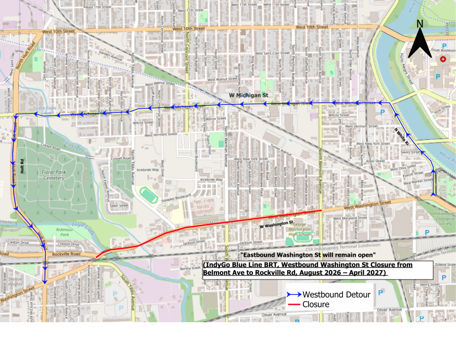 Rockville to Belmont Detour Map